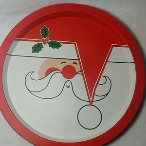 Vintage tin tray Santa